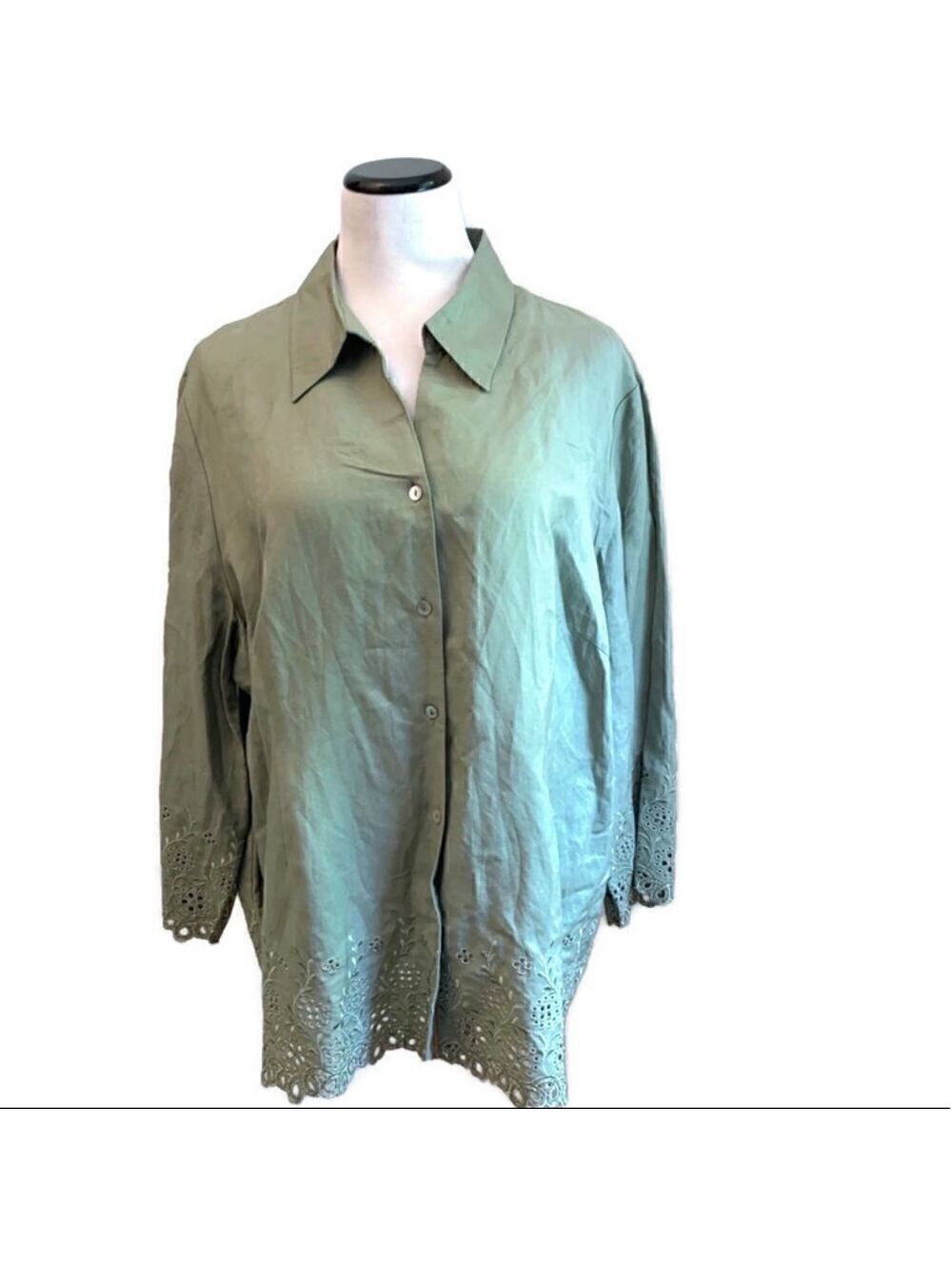Appraisal Plus Sage Green Button Down Sz 20